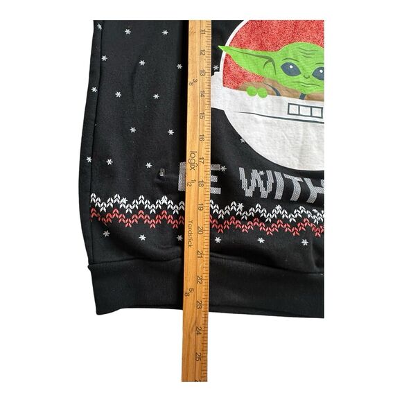 Star Wars women's size S‎ black Baby Yoda lighted holiday Christmas sweatshirt - Picture 8 of 13